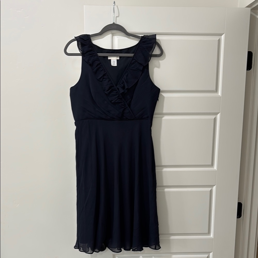 Elegant Navy Blue Sleeveless Dress